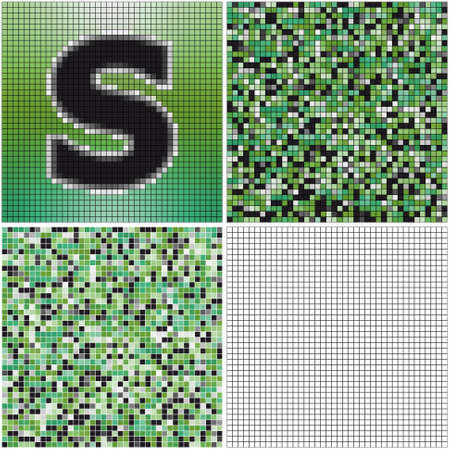 Letter S (mixed mosaic with empty cells)のイラスト素材