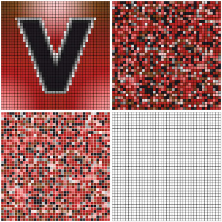 Letter V (mixed mosaic with empty cells)のイラスト素材