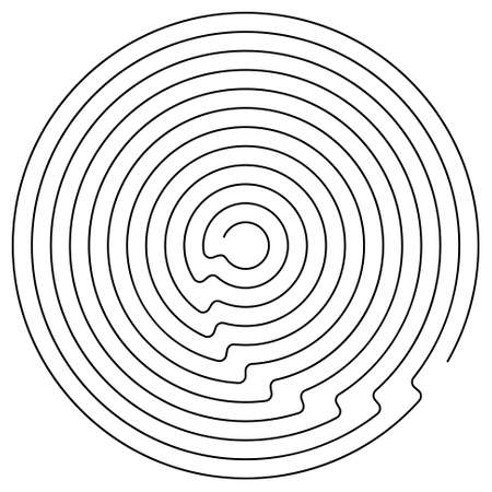 Black round maze on a white backgroundのイラスト素材