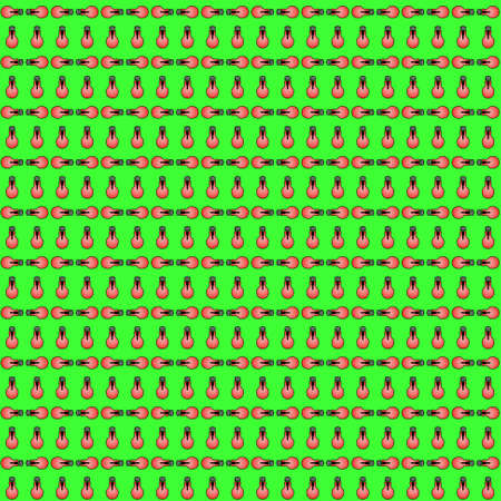 Seamless texture (red glowing lamp) on a green backgroundのイラスト素材