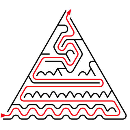 Black triangular maze with help on a white backgroundのイラスト素材