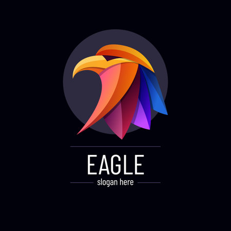 Abstract colourful gradient design eagle logo templateのイラスト素材