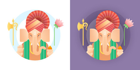 Ganesh chaturthi banner design templateのイラスト素材