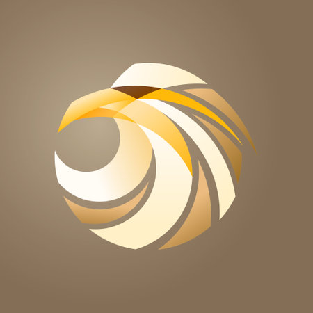 Eagle circle shape vector artwork with brown shade colourのイラスト素材