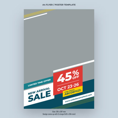 Flyer or poster template design for fashion, new arrival or special offer and sale promotionのイラスト素材
