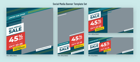 Social media post template design for fashion, new arrival or special offer and sale promotionのイラスト素材