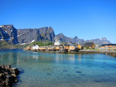 Arctic scenery of Lofoten Islands in Norwayの写真素材