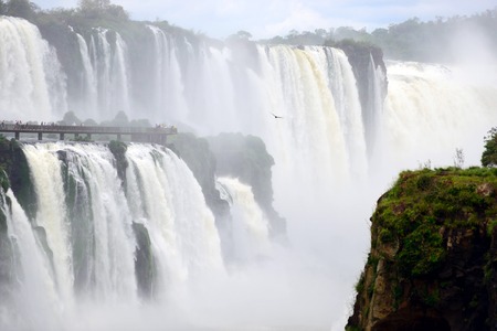 Iguazu Falls, the famous waterfall in the world at the border of Argentina and Brazilの写真素材
