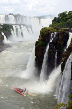Iguazu Falls, the famous waterfall in the world at the border of Argentina and Brazilの写真素材