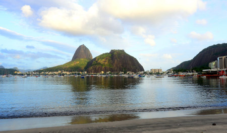 The famous Sugarloaf Mountain seen from Botafogo Beach
