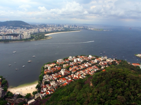 Birdeye view of Rio de Janeiro from Sugarloaf Mountain, Brazilの写真素材