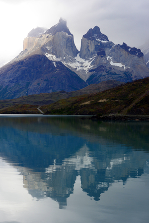Torres del Paine National Park, near Puerto Natales, Patagonia, Chileの写真素材