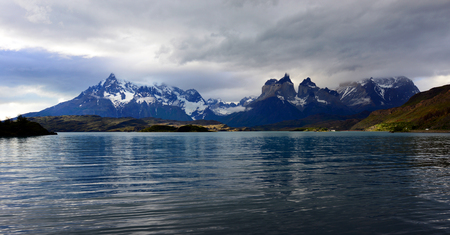 Torres del Paine National Park, near Puerto Natales, Patagonia, Chileの写真素材