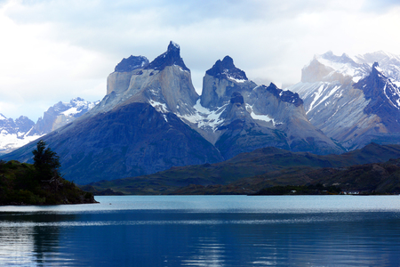 Torres del Paine National Park, near Puerto Natales, Patagonia, Chileの写真素材