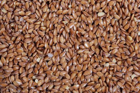 Close up of flax seeds.の写真素材