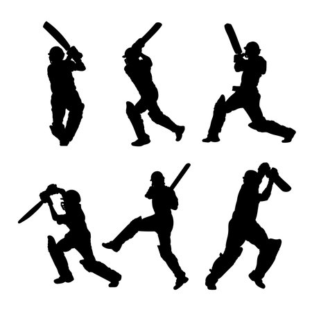 Baseball player silhouette vector design, isolated white background , simple vector designのイラスト素材