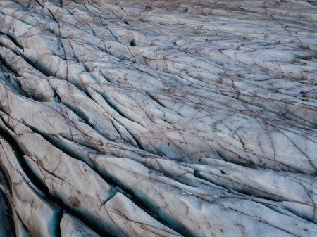 A glacier in Iceland, shot from a drone