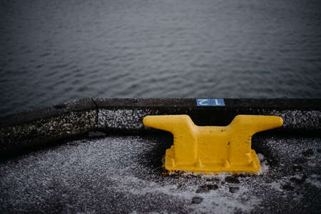 A sidewalk in the harbor of Reykjavik, Iceland.の写真素材