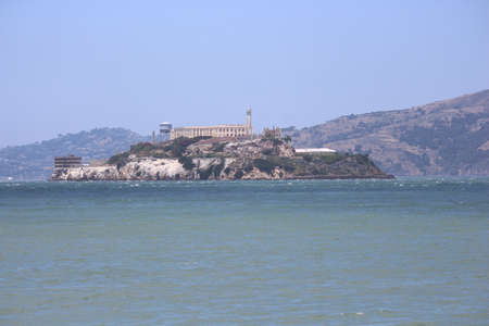 View of Alcatraz island from San Francisco bayの写真素材