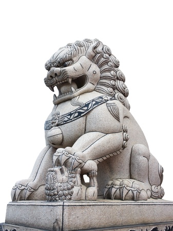 Lion stone statue in thailandの写真素材