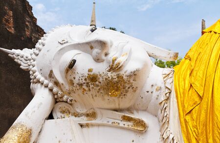 Ancient buddha statue in temple , Ayutthaya, Thailandの写真素材