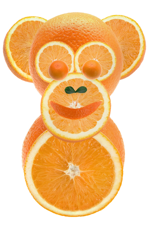 The monkey made from Objects with orangeの写真素材