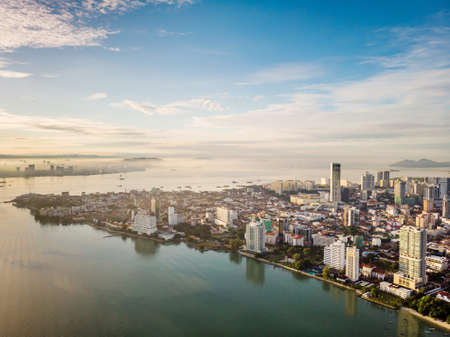 Sunrise in the city of Penangの写真素材