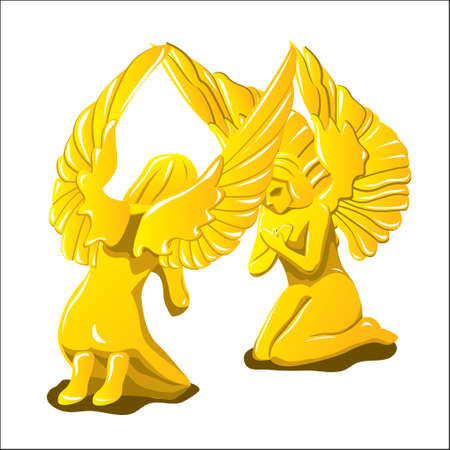 Two Angels Prayのイラスト素材