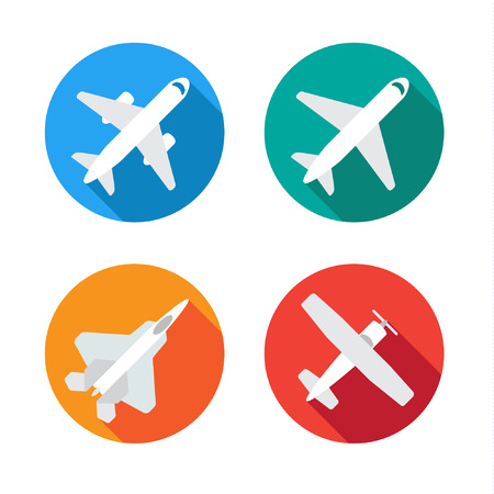 Aircraft or Airplane Flat Minimal Icons Set Collection Vector Silhouetteのイラスト素材
