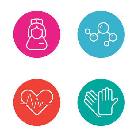Vector Round Circle Buttons with Iconsのイラスト素材