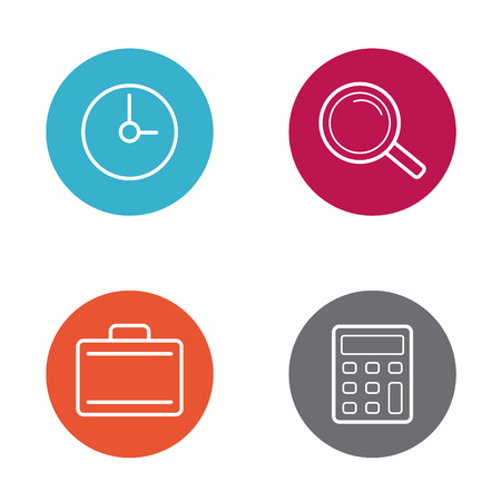 Vector Round Circle Buttons with Iconsのイラスト素材