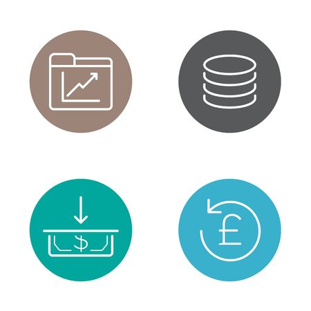 Vector Round Circle Buttons with Iconsのイラスト素材