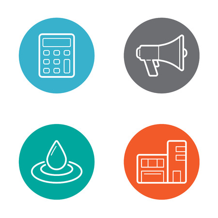 Vector Round Circle Buttons with Iconsのイラスト素材