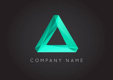 Trendy Crystal Triangulated Gem Logo Element Perfect for Business Geometric Low Polygon Style Visual Identityのイラスト素材