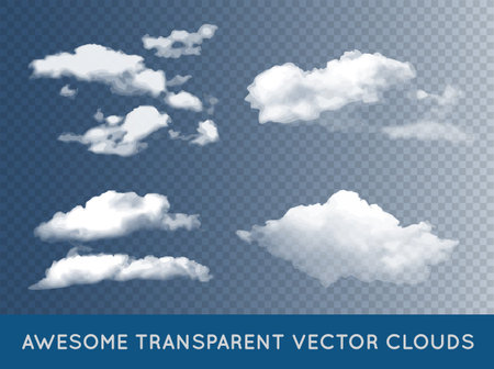 Transparent Clouds Set Collectionのイラスト素材