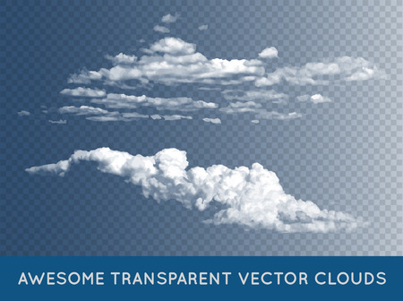 Transparent Clouds Set Collectionのイラスト素材