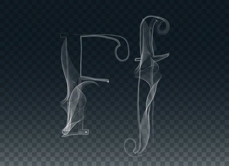 Smoke or Haze Letter Font Type, two F lettersのイラスト素材