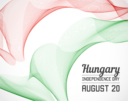 National Day of Hungary Country in Blending Lines Style with Dateのイラスト素材