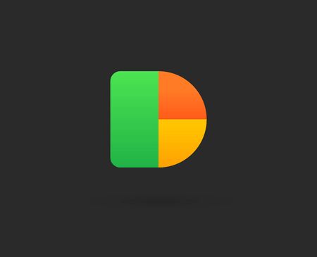 Icon Design Template Elements in D Letterのイラスト素材
