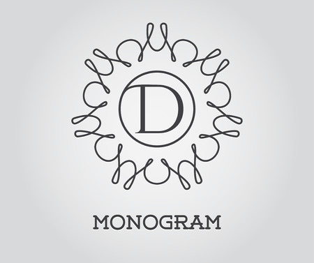 Monogram Design Template with Letter Illustration Premium Elegant Qualityのイラスト素材