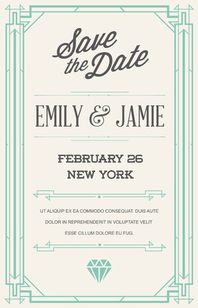 Great Quality Style Invitation in Art Deco or Nouveau Epoch 1920\'s Gangster Eraのイラスト素材