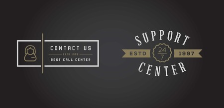 Set of Contact us Service Elements and Assistance Supportのイラスト素材