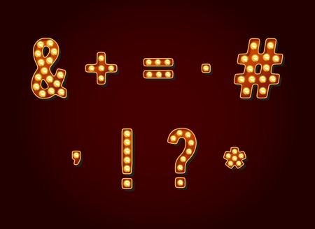 Casino or Broadway Signs style light bulb Special Symbolsのイラスト素材