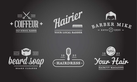 Set of Barber Shop Elements and Shave Shop Icons Illustrationのイラスト素材
