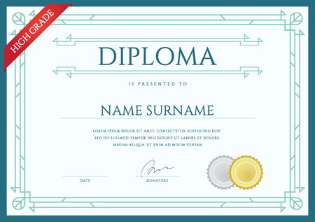 Diploma or Certificate Premium Design Templateのイラスト素材