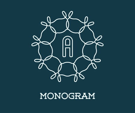 Monogram Design Template with Letter A Illustration Premium Elegant Qualityのイラスト素材