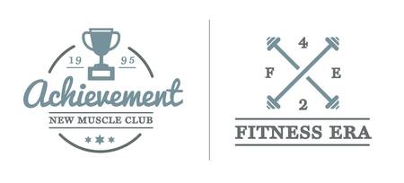 Set of Fitness Aerobics Gym Elements and Fitness Icons Illustrationのイラスト素材