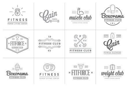 Set of Fitness Aerobics Gym Elements and Fitness Icons Illustrationのイラスト素材