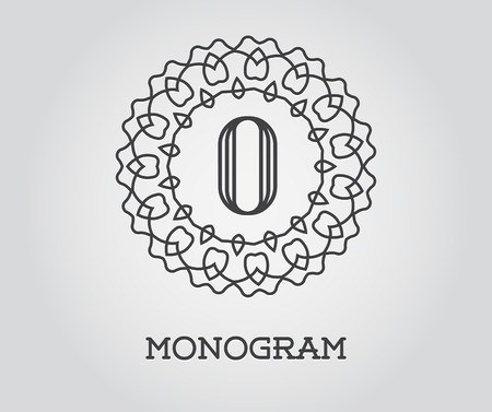 Monogram Design Template with Letter O Illustration Premium Elegant Qualityのイラスト素材