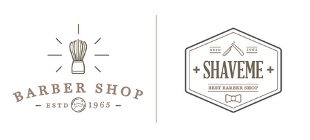 Set of Barber Shop Elements and Shave Shop Icons Illustrationのイラスト素材